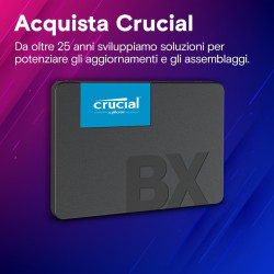 Crucial BX500 SSD 240GB 2.5'' SATA3 – Velocità e Affidabilità per PC e Laptop