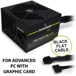 Tecnoware FREE Silent Pro 650W ATX | Alimentatore con Ventola 120mm Ultra-Silenziosa – Trinacria Store