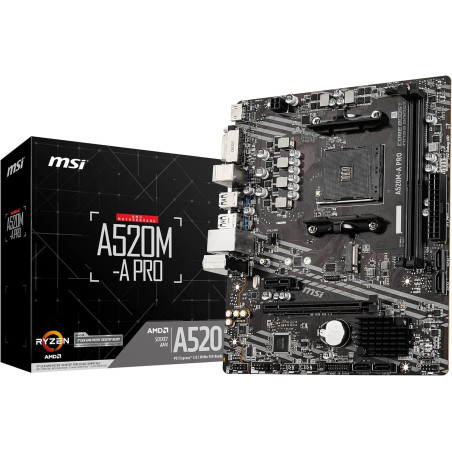 Scheda Madre MSI A520M-A PRO | AM4, DDR4, LAN Gigabit, 6x USB 3.2 + 6x USB 2.0 – Trinacria Store