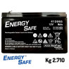 Batteria al Piombo 12V 9Ah Energy Safe – Ricaricabile con Faston Grande per Allarmi, UPS, Elettronica