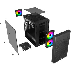 Case Abysm Danube Inva MX202 ATX, ITX, Micro ATX RGB Tower - Design Elegante e Spazioso per Gaming