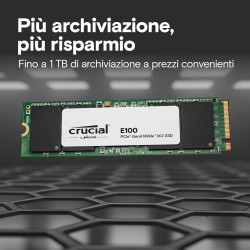 Crucial E100 480GB SSD NVMe M.2 2280 – Unità a Stato Solido Veloce e Affidabile per PC e Laptop | Trinacria Store
