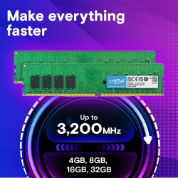 Crucial 16GB DDR4 3200MHz CL22 – Memoria RAM Affidabile e Veloce per il Tuo PC