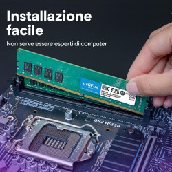 Crucial 8GB DDR4 3200MHz CL22 - Memoria RAM per PC Desktop e Gaming, Alta Velocità 1.2V